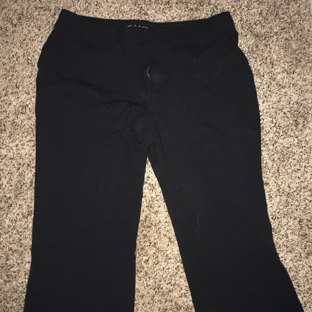 Faded Glory black flare pants.